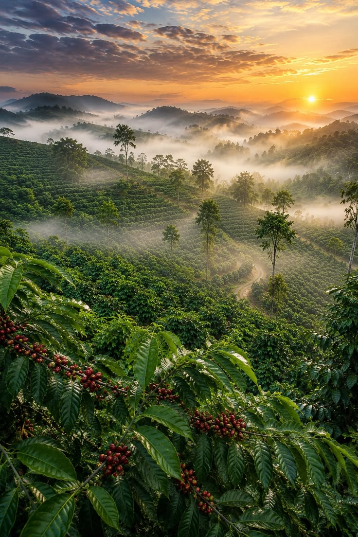 Coffee hills at sunrise